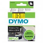 Dymo 40918 D1 9mm x 7m Black on Yellow Tape 10075J