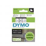 Dymo 43610 D1 6mm x 7m Black on Clear Tape 10080J