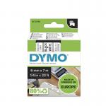 Dymo 43613 D1 6mm x 7m Black on White Tape 10081J