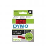 Dymo 45017 D1 12mm x 7m Black on Red Tape 10090J