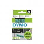 Dymo 45019 D1 12mm x 7m Black on Green Tape 10092J