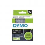 Dymo 45020 D1 12mm x 7m White on Clear Tape 10093J