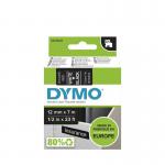 Dymo 45021 D1 12mm x 7m White on Black Tape 10094J