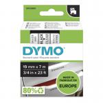 Dymo 45800 19mm x 7m Black on Clear Tape 10097J