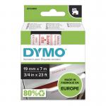 Dymo 45805 19mm x 7m Red on White Tape 10102J