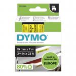 Dymo 45808 19mm x 7m Black on Yellow Tape 10105J