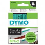 Dymo 45809 19mm x 7m Black on Green Tape 10106J