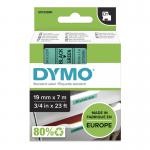 Dymo 45809 19mm x 7m Black on Green Tape 10106J