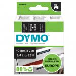 Dymo 45811 19mm x 7m White on Black Tape 10108J