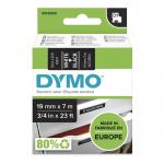 Dymo 45811 19mm x 7m White on Black Tape 10108J