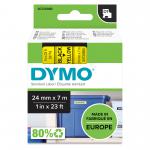 Dymo 53718 24mm x 7m Black on Yellow Tape 10117J