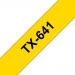 Brother TX641 Black on Yellow 18mm x 15m