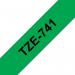 Brother TZE741 Black on Green 8M x 18mm Gloss Tape 14112J