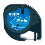 Dymo 91205 12mm x 4m Black On Blue Plastic Tape