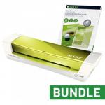 Leitz iLAM Home Office A4 Green Laminator and Pouches Bundle