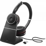 Jabra Evolve 75 MS Bluetooth wireless Stereo headset with Stand