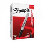 Sharpie 1985857 Fine Black Permanent Pen Pack of 12 Blister Packs