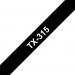 Brother TX315 White on Black 6mm x 15m Gloss Tape 14012J