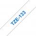 Brother TZE133 Blue on Clear 8M x 12mm Gloss Tape 14051J