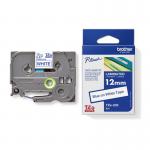 Brother TZE233 Blue on White 8M x 12mm Gloss Tape 14067J