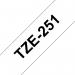 Brother TZE251 Black on White 8M x 24mm Gloss Tape 14071J