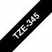 Brother TZE345 White on Black 8M x 18mm Gloss Tape 14083J