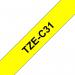 Brother TZEC31 Black on Yellow 8M x 12mm Fluorescent Laminated Tape 14119J