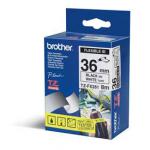 Brother TZEFX261 Black on White 8M x 36mm Flexi Tape 14136J