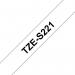 Brother TZES221 Black on White 8M x 9mm Strong adhesive Tape 14169J