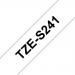 Brother TZES241 Black on White 8M x 18mm Strong Adhesive Tape 14171J