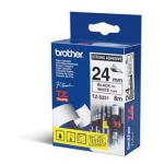 Brother TZES251 Black on White 8M x 24mm Strong Adhesive Tape 14172J