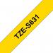 Brother TZES631 Black on Yellow 8M x 12mm Strong Adhesive Tape 14175J