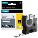 Dymo 18489 19mm x 3.5m Black On White Flexible Nylon Tape - S0718120 14611J