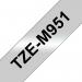 Brother TZEM951 Black on Silver 8M x 24mm Matt Tape 14697J