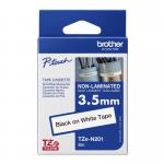 Brother TZEN201 Black on White 8M x 3.5mm Non Laminated Tape 15098J