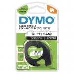 Dymo 91200 12mmx4m Black On White Paper Tape 15514J
