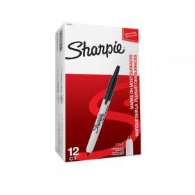 Sharpie S0810840 Retractable Black Pens Box of 12 18895J