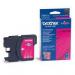 The image features a vibrant magenta Brother LC1100HYM ink cartridge, designed for long-lasting printing performance. Its sleek design and Brother branding are prominently displayed on the packaging.
