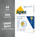 Fellowes Apex 6003201 A4 Light Duty Pouch 100 Pk 20759J