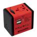 Swordfish VariPlug Dual USB Universal Travel Adapter Red 26148J