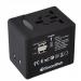 Swordfish VariPlug Dual USB Universal Travel Adapter Black 26150J