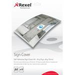 Rexel 2104249 Signmaker Self Adhesive Sign Covers A4 Pack of 10 27053J
