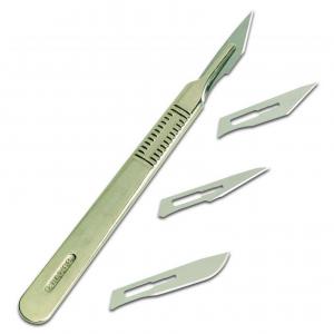 Swordfish Scalpel No.3 metal with 4 Blades Blister 27183J
