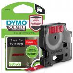 Dymo 1978366 D1 Durable 12mm x 3M Tape White on Red 27493J