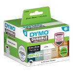 Dymo 2112285 LW Durable shelving label 25mm x 89mm Black on White 700 Labels 27495J