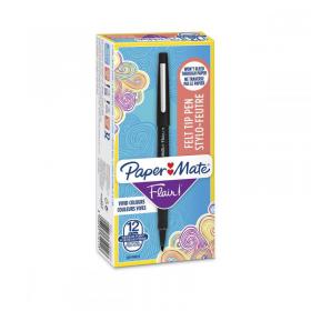 Paper Mate S0190973 Flair Pen 0.7 - 1mm Medium Tip Black Ink Box of 12 28146J