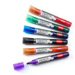 Nobo 1901077 Liquid Ink Drywipe Markers Pack of 6 Assorted Pens Bullet Tip 29072J