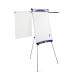 The photo shows a sleek and modern flipchart easel by ACCO Brands. The easel features extendable arms that add versatility and functionality. The tripod base ensures stability, while the clean and compact design makes it perfect for professional settings. The included Nobo 1901918 Impression Pro Nano pad adds a professional touch to any presentation.