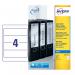 The Avery UK Filing Labels Avery J8171-25 are a set of 25 sheets with 4 labels per sheet, for a total of 100 labels. These labels are designed for filing and organization purposes, each featuring a white background with clear black text for easy legibility.