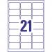 Avery L7560-25 Address Labels 25 sheets - 21 Labels per Sheet 29161J